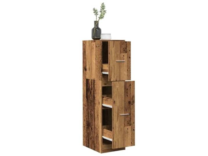 HPUYRFG Apothekerschrank Altholz-Optik 30x41x118 cm Holzwerkstoff Stauraum, Holzwerkstoff, Altholz-Optik, Küche, Wohnzimmer, Büro, Auszug, Metallschienen