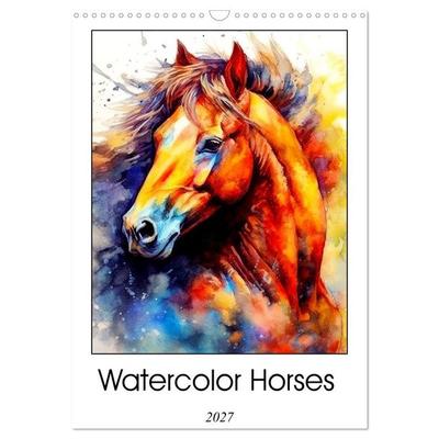 Watercolor Horses (Wall Calendar 2027 DIN A3 portrait), CALVENDO 12 Month Wall Calendar