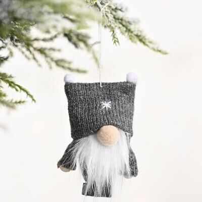 Inspired Deals Cozy Knitted Christmas Gnome Ornament Faceless Holiday Tree Pendant gray