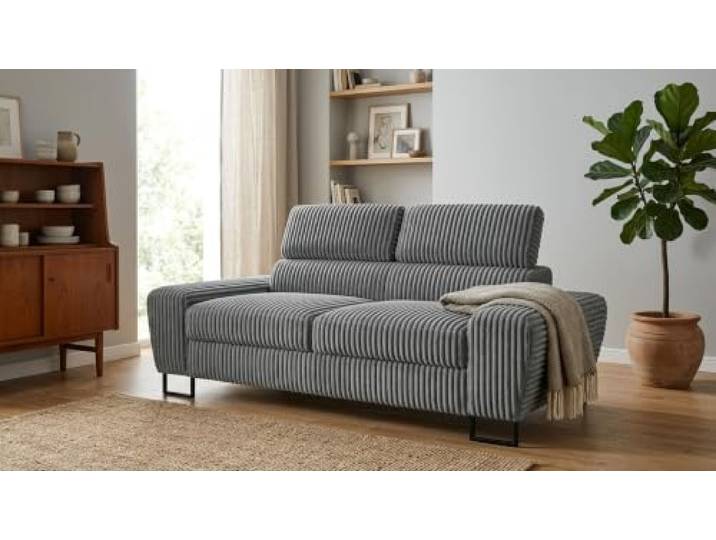 Family Meble Sofa Savio Idylla, 2-Sitzer – Dunkelgrau – 90