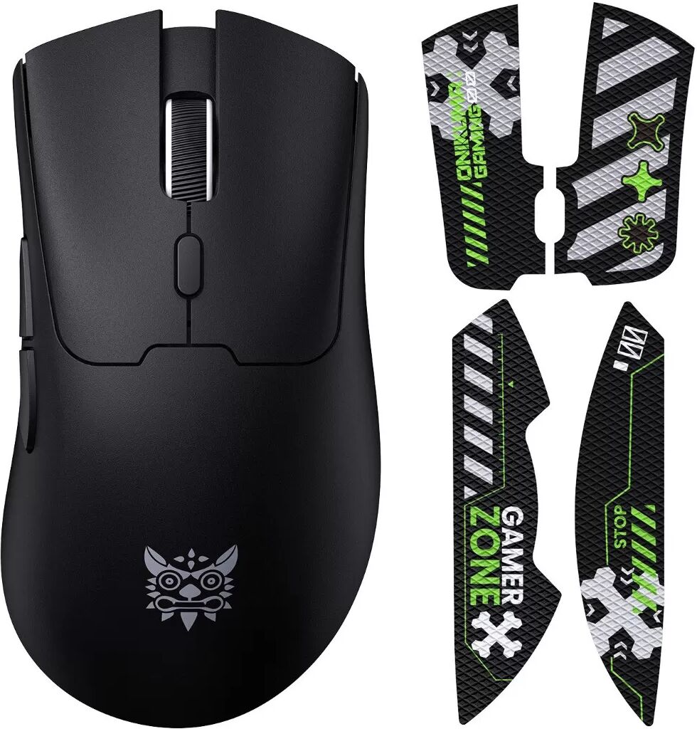 INF Kabellose Gaming-Maus D01 – Tri-Mode (2.4G/Bluetooth/Kabel), S205-Sensor, bis zu 12800 DPI, 6 Tasten, ABS Schwarz