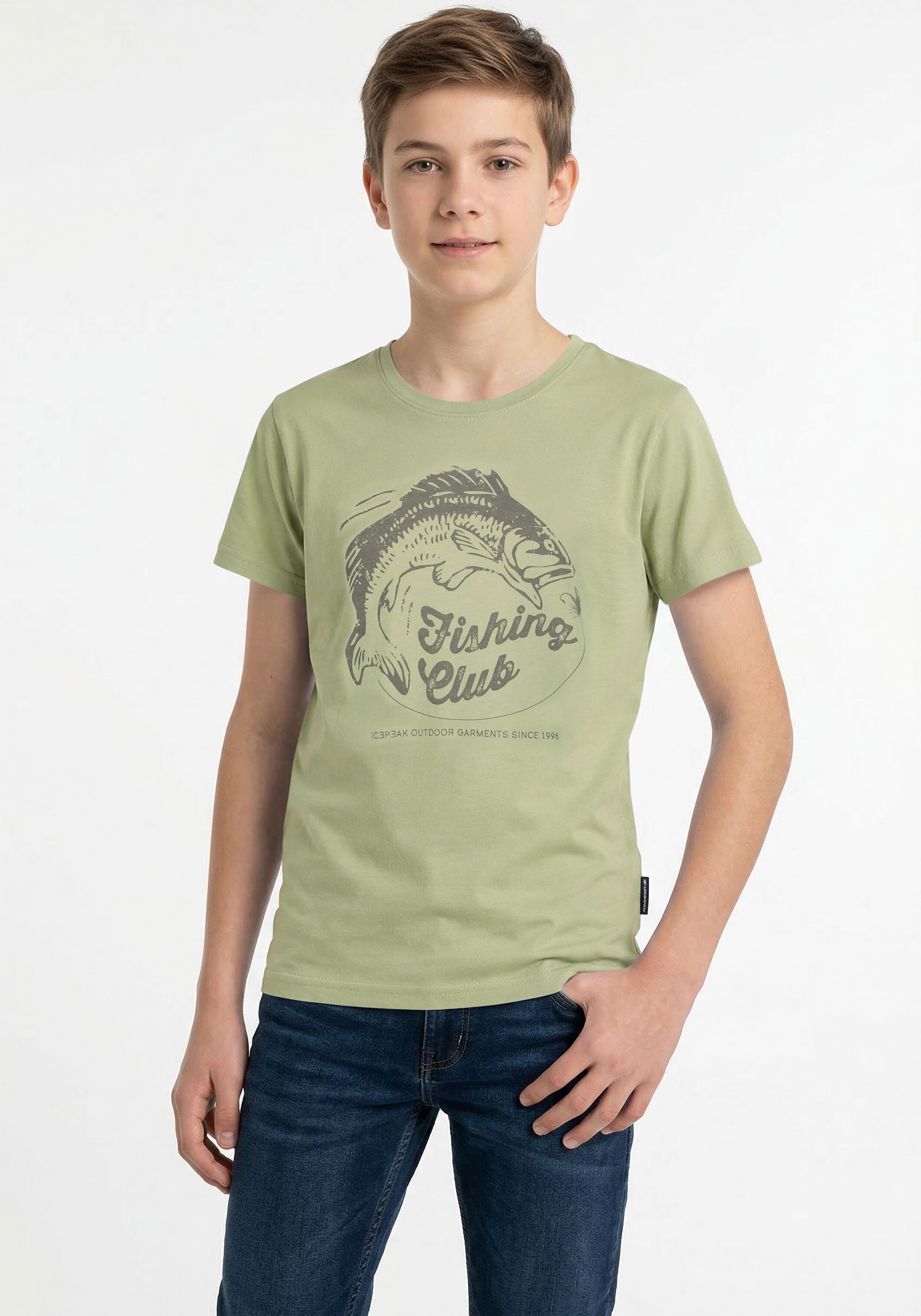 T-Shirt ICEPEAK "LEADVILLE JR", Mädchen, Gr. 176, grün (light grün), Obermaterial: 100% Baumwolle, Shirts T-Shirt, für Kinder und Jugendliche, aus Baumwolle light grün 176