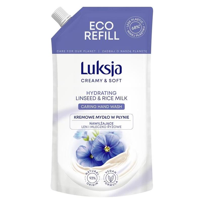 Luksja Liquid Soap Refill Lin&Rice 400ml (Flüssigseife, Handseife Nachfüllpackung, 400 ml) (36519852)