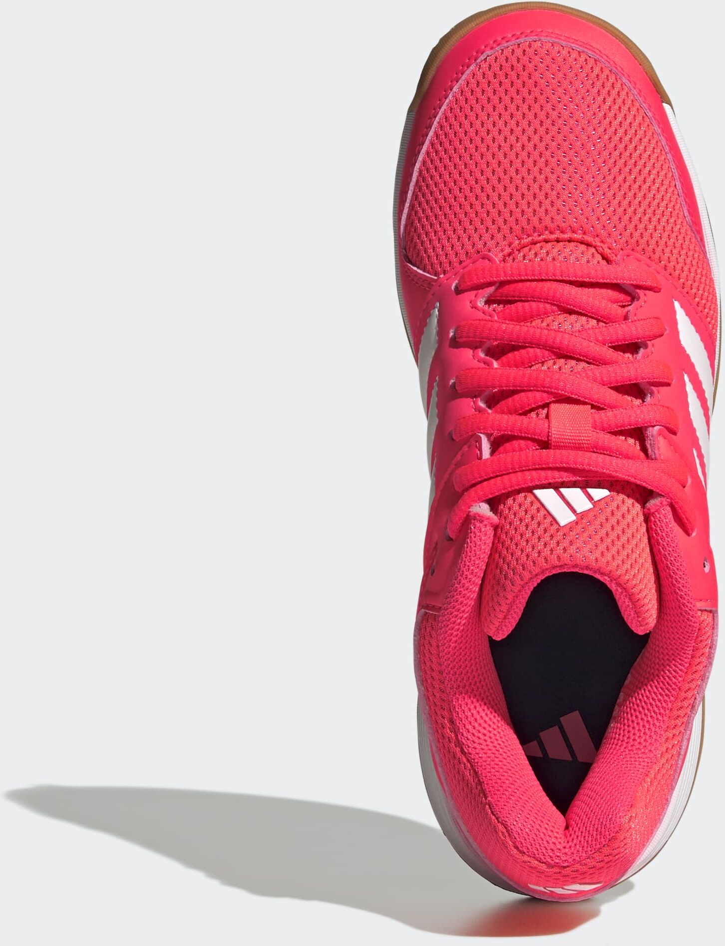 Hallenschuh ADIDAS PERFORMANCE "SPEEDCOURT IN KIDS", Jungen, Gr. 33, pink (solar turbo, ftwr weiß, ftwr weiß), Synthetik, Textil, Schuhe Hallenschuh, geeignet für jeden Hallensport, Indoorschuhe
