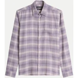 Hemd mit Karo-Muster Violett XL