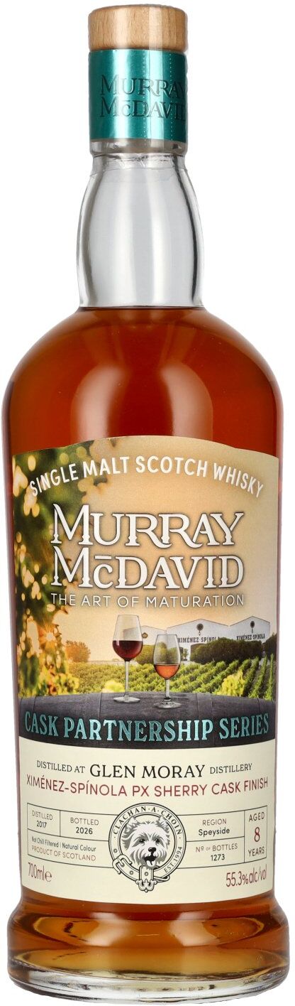 Murray McDavid Whisky Murray McDavid PARTNERSHIP SERIES 8 Years Old GLEN MORAY PX Sherry Cask 2017 55,3% Vol. 0,7l