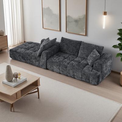 ZWYO HOSIMU "108.2"" Chenille L-Shaped Sectional Sleeper Sofa with No Assembly Required"