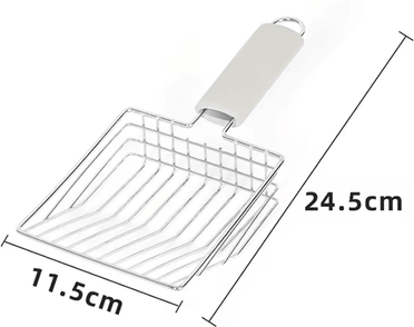 Inspire Curations Heavy Duty Stainless Steel Cat Litter Scoop With Aluminum Handle 0.8cm