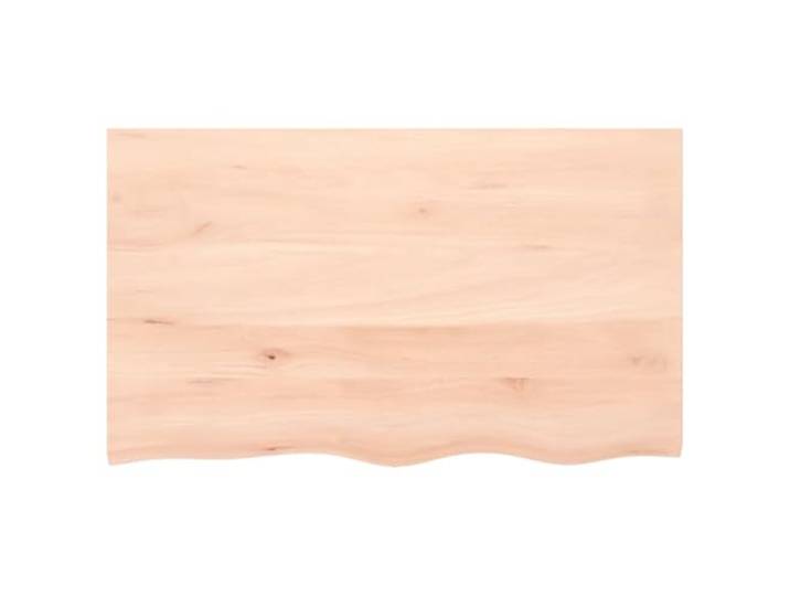 KTHLBRH Tischplatte aus massiver Eiche, 100 x 60 x 2 cm, unbehandelt Natürlicher lebender Rand, raue Oberfläche zum Lackieren, Tragkraft 48 kg, handgefertigt