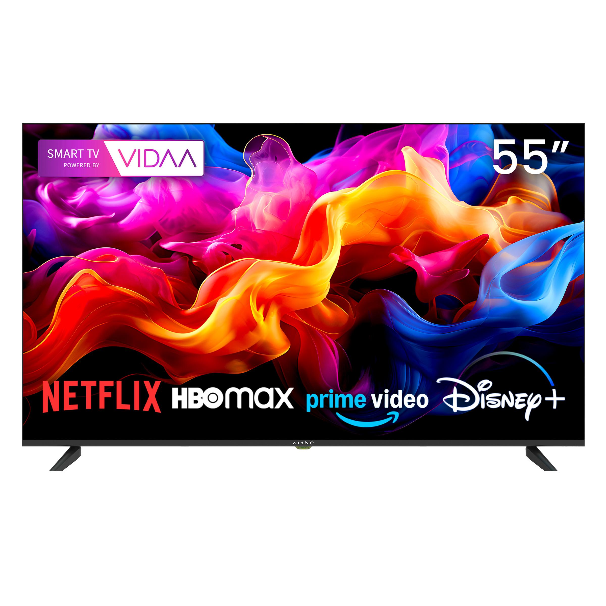 Kiano Elegance 55 Zoll (139,7 cm) Fernseher, 4K UHD, Smart TV VIDAA, DLED, WLAN, Miracast, PVR-Recorder, DVB-T2/S2