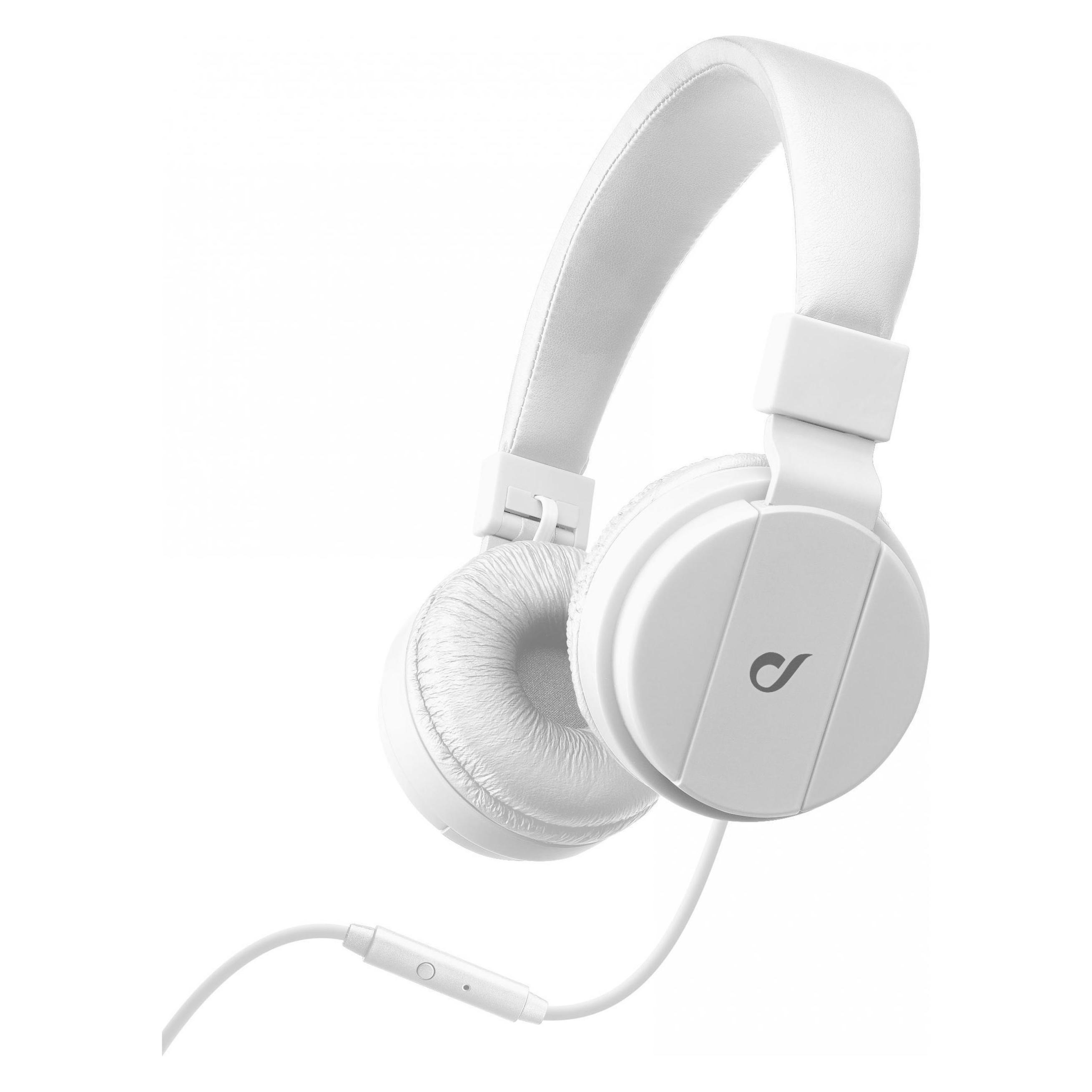 Cellularline Headphones with microphone, white (Kabelgebunden) (8018080295461)