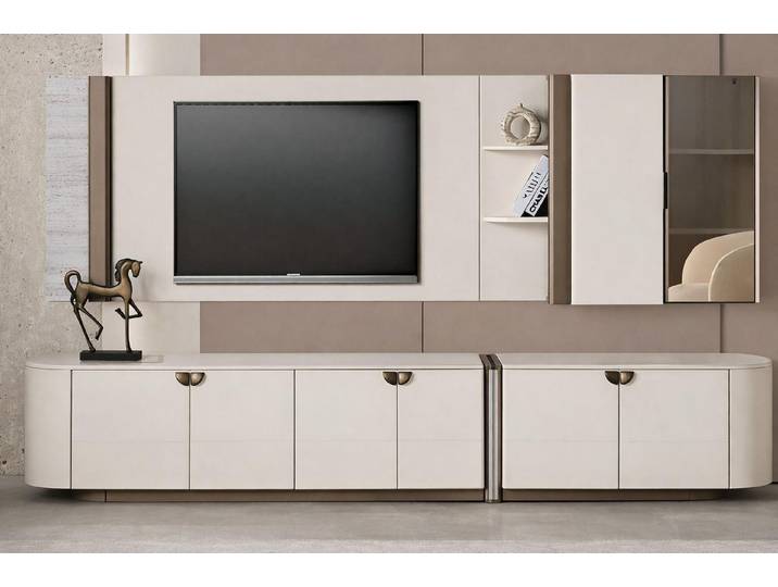 JVmoebel TV-Wand Wohnzimmer-Set mit großer und kleiner Panorama-Paneele, TV-Set, Made in Europa