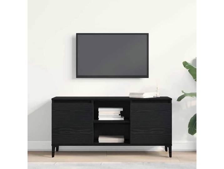 Cabinet TV - Noir - Meuble TV pour Télévision - 1 PC - Chêne noir 102x35x50 cm Bois d'ingénierie T2051