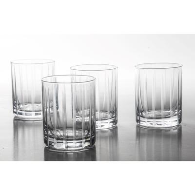 Babish 4 Piece 14 OZ DOF Old Fashioned Drinking and Whiskey Glass - Etched Handmade Clear Glass