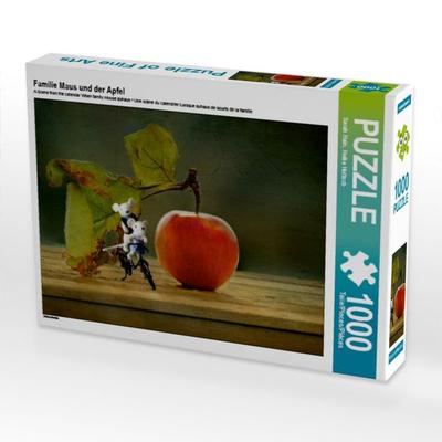 CALVENDO Puzzle Familie Maus und der Apfel | 1000 Teile Lege-Größe 64x48cm Foto-Puzzle für glückliche Stunden