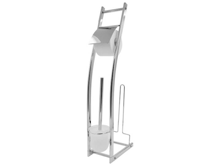 Sadena Wc-Bürstengarnitur, Weiss, Metall, 27x74x15 cm, Bürstenkopf austauschbar, Ersatzrollenhalter, Papierhalter, Badezimmer, WC Ausstattung, WC Bürstengarnitur