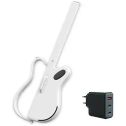 Lava Music Gitarre Genie Smart-Gitarre Weiss mit Ladegerät (Akustik Gitarre, Kunststoff), Gitarre, Weiss