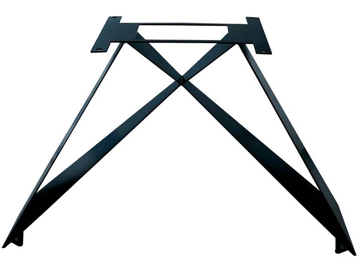Tischbein SIT Kotor aus Metall in Schwarz für Platten von 160–240 cm , schwarz, B:119cm H:71,4cm T:56cm, Tischbeine, Tischbein, Minimalistischer Tischplattenträger im Cross-Base-Design