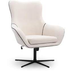 SESSEL SOGNO, Modern Polstersessel Loungesessel, Bucle-Stoff Weiß