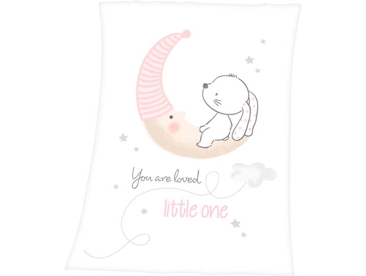 Babydecke BABY BEST Little Bunny , rosa, B:75cm L:100cm, Polyester, Wohndecken, Babydecke, mit niedlichem Häschendesign, Kuscheldecke