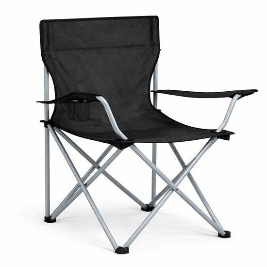 Travelhawk Campingstoel met armleuningen - Zwart (1-pack)