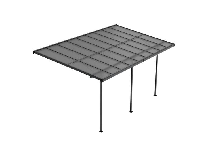 Juskys Terrassendach Borneo Aluminium 5,5x3m dunkelgrau, Dunkelgrau, Metall, 556x300x300 cm, Sonnenschutz, Pavillons