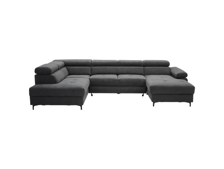 Stylife Wohnlandschaft Combo, Graphit, Metall, 5-Sitzer, U-Form, 333x206 cm, Made in EU, Liegefunktion, Rücken echt, Wohnzimmer, Sofas & Couches, Wohnlandschaften, Wohnlandschaft U-Form