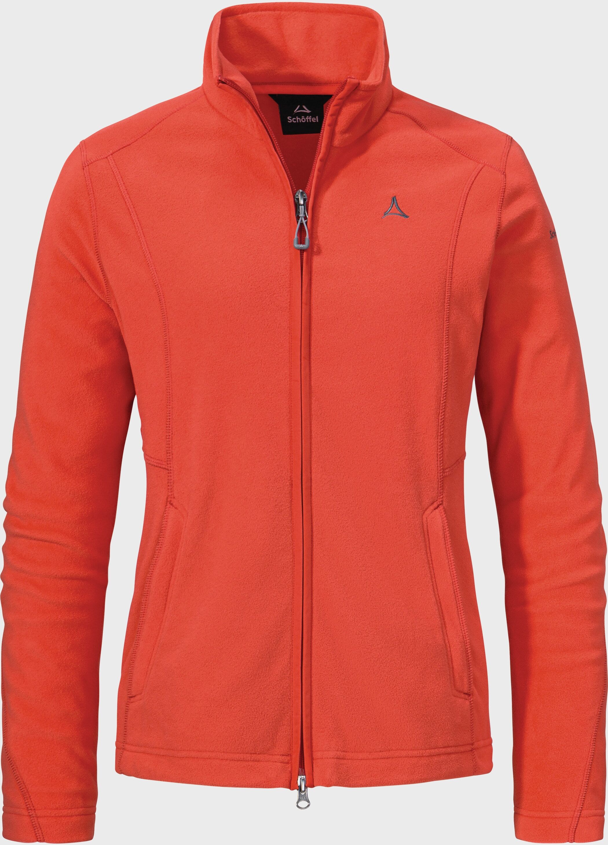 Fleecejacke SCHÖFFEL "Fleece Jacket Leona3", Damen, Gr. 36, rot (2030, rot), Oberstoff: 100% Polyester, regular fit, hoch geschlossener Ausschnitt, Jacken Fleecejacke 2030, rot 36
