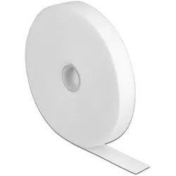 DELOCK Klettband auf Rolle L 10 m x B 20 mm weiß