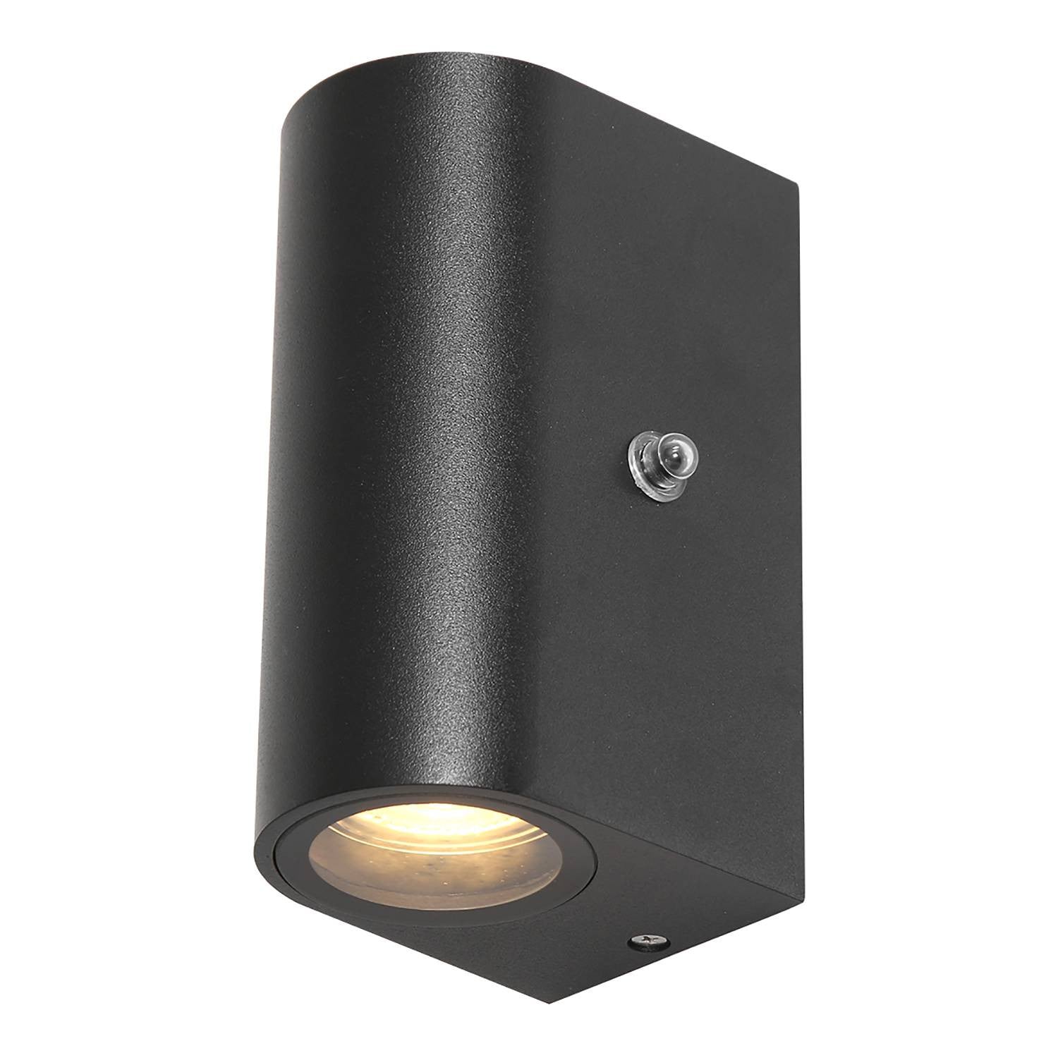 home24 LED-wandlamp Buitenlamp type A zwart/zwart Ø 7cm