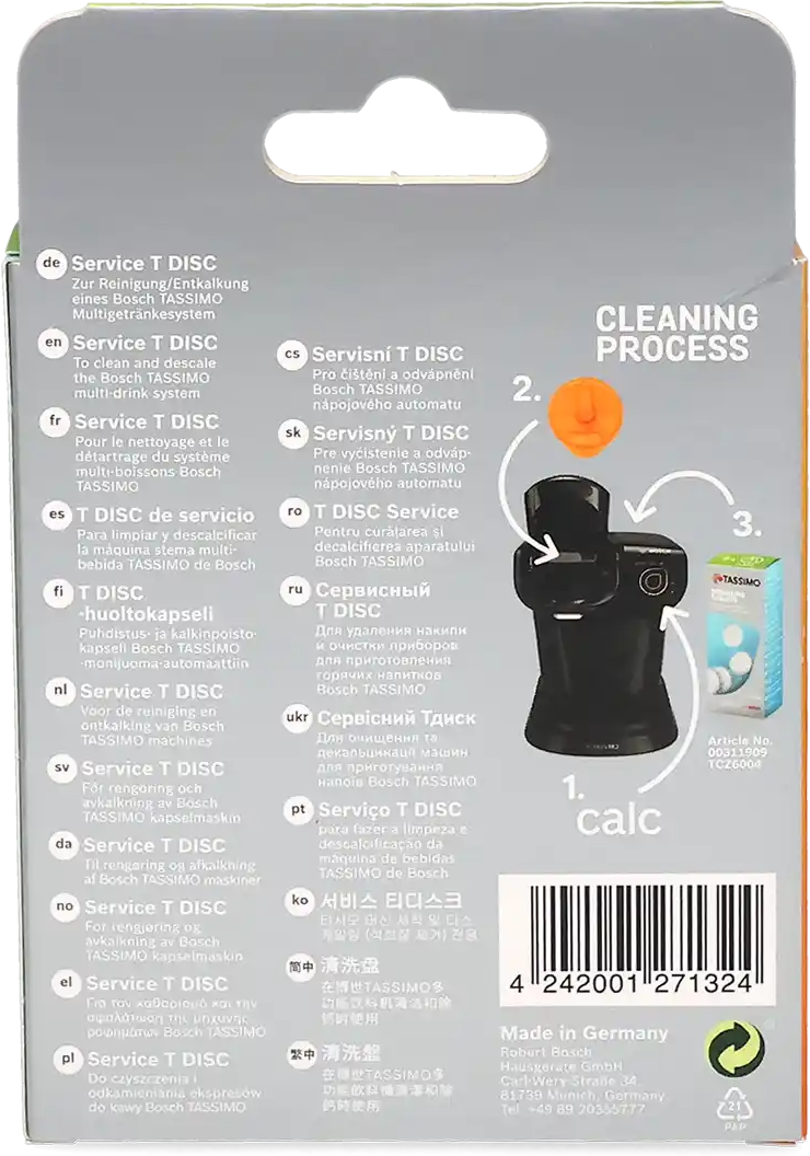 Tassimo   Oranje Service T-disc - 1 stuk voor Tassimo