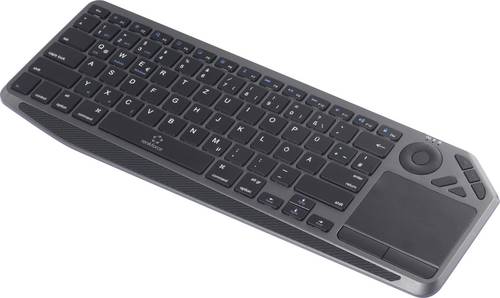 Renkforce RF-WLBTKB-300 Bluetooth, Funk Tastatur Deutsch, QWERTZ Schwarz Integriertes Touchpad, Wiederaufladbar
