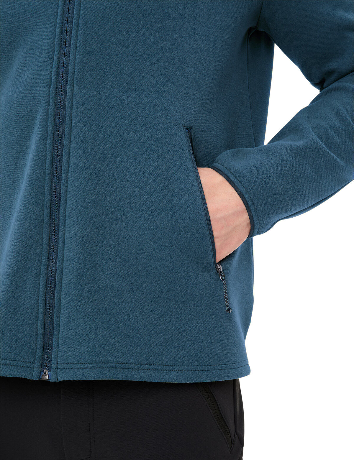 Fleecejacke VAUDE "MEN'S IDRIS FLEECE HOODY", Herren, Gr. 3XL, blau (baltic sea), Obermaterial: 100% Polyester. Futter: 100% Polyester, Jacken Fleecejacke, mit Kapuze, schnell trocknend, aus Polyester baltic sea 3XL