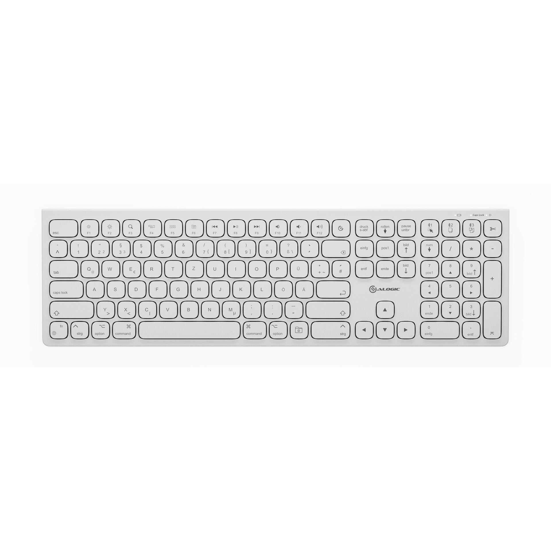 Alogic Echelon Tastatur kabellos (Bluetooth), Weiß