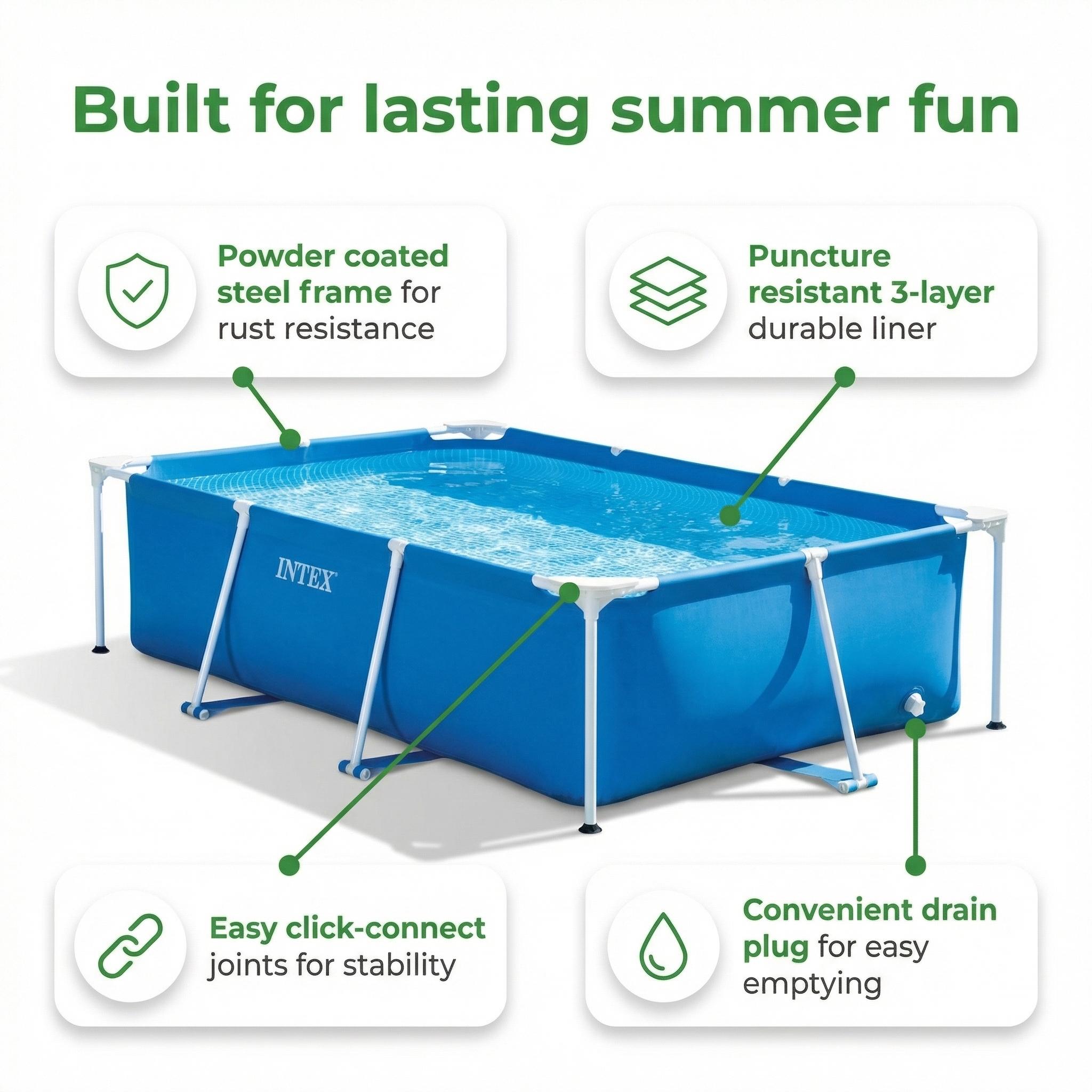 Rechteckiger Frame Pool - 260x160x65 cm - 9-teilig S30112