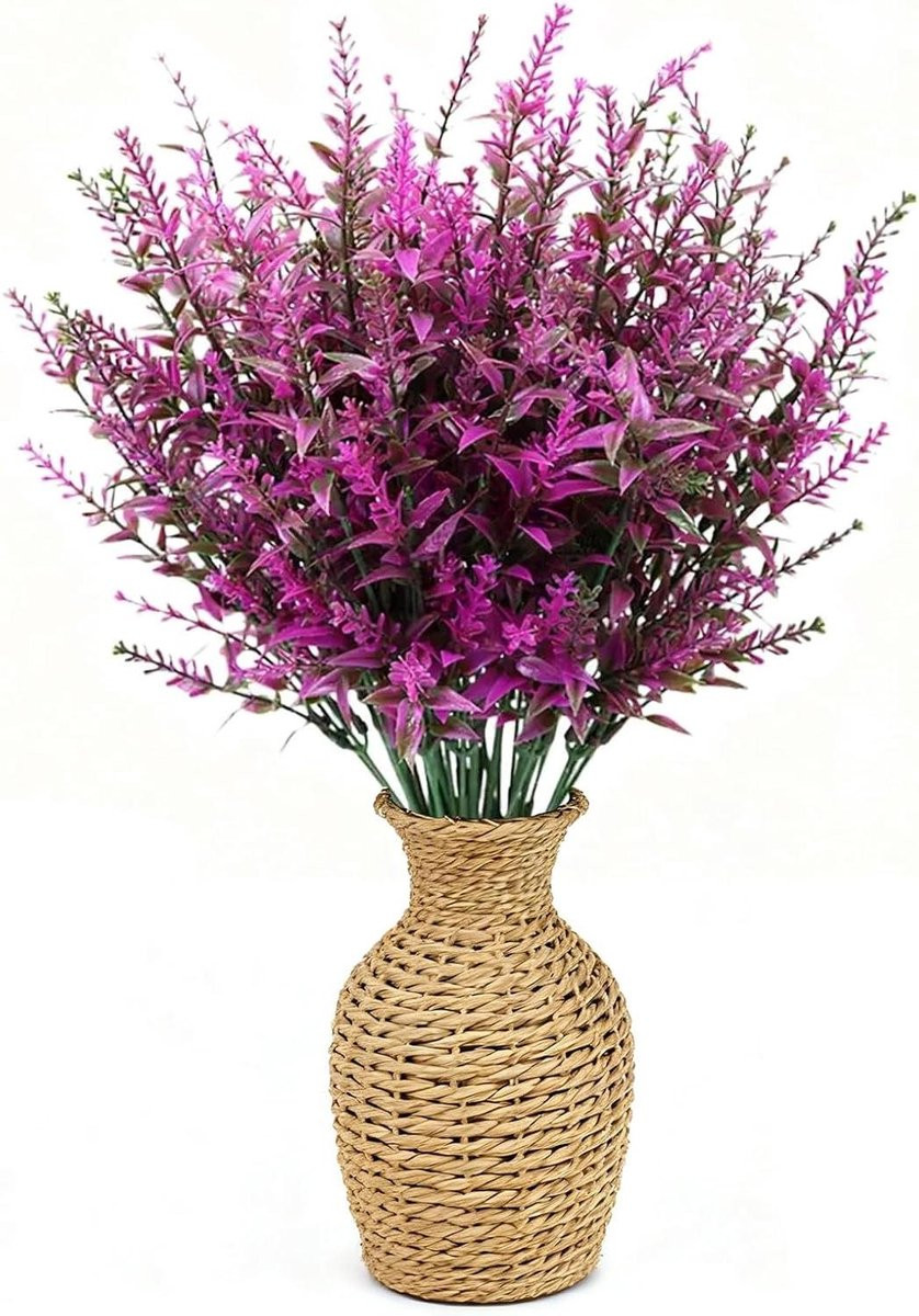 8 Bundels Weerbestendige Kunstbloemen Hangplanten voor Buiten Decoratie - Fuchsia