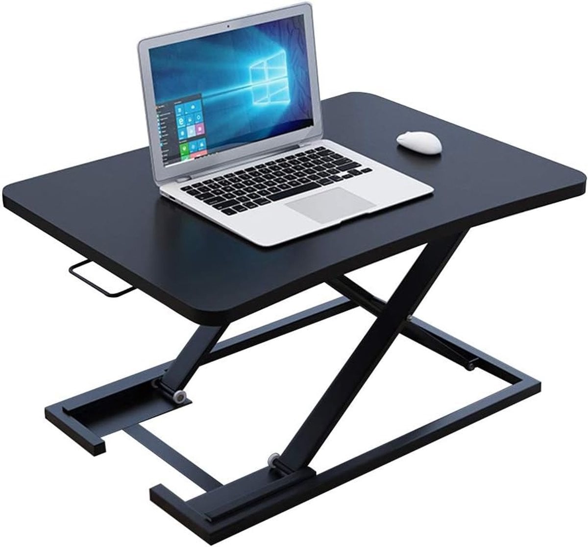 Bureau Converter Zit Sta Bureau met X Frame Design, Ergonomisch, Breedte: 73 cm, Zwart