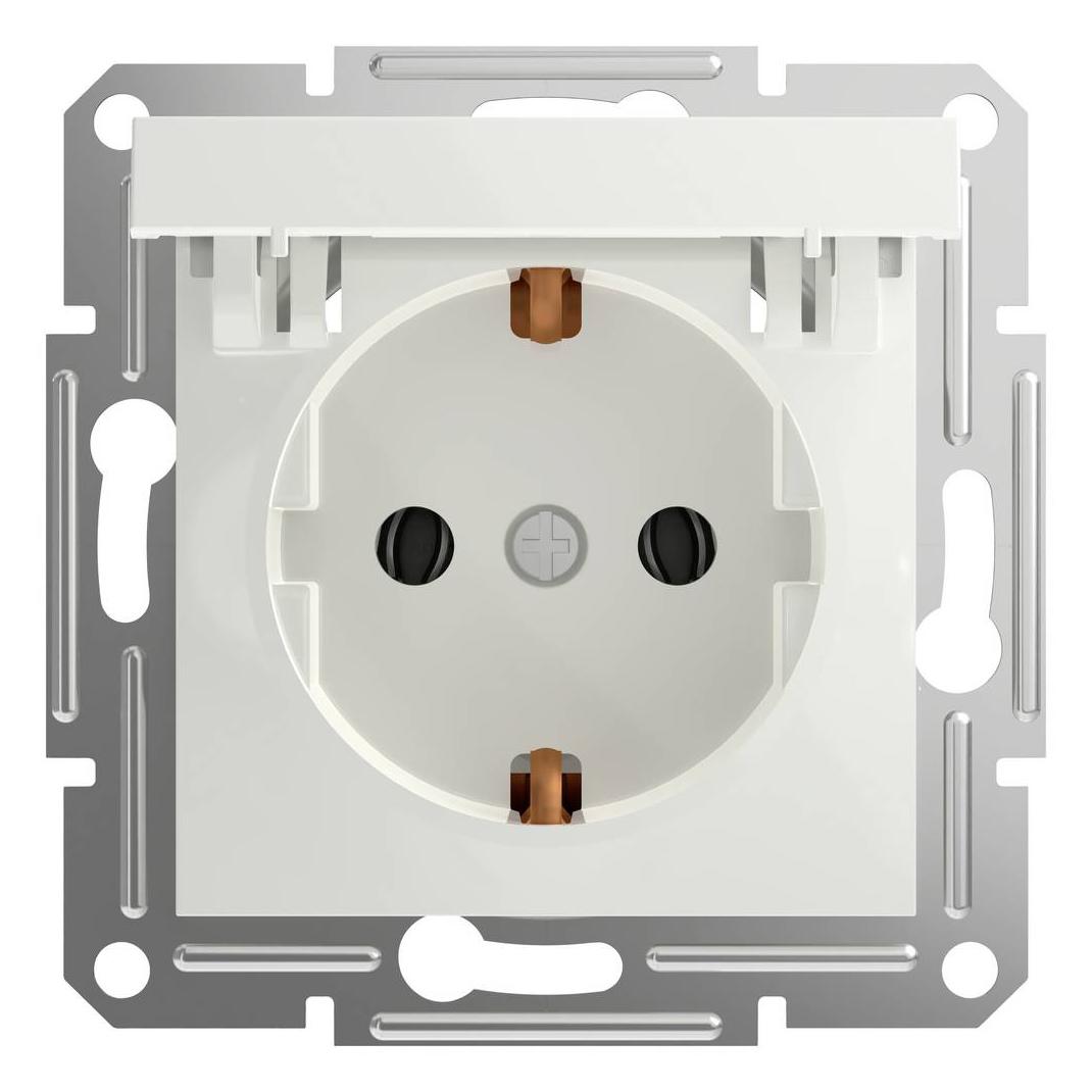Schneider Electric Steckdose mit Klappdeckel Asfora Weiss (RAL 9003) EPH317012 (EPH3170121D)