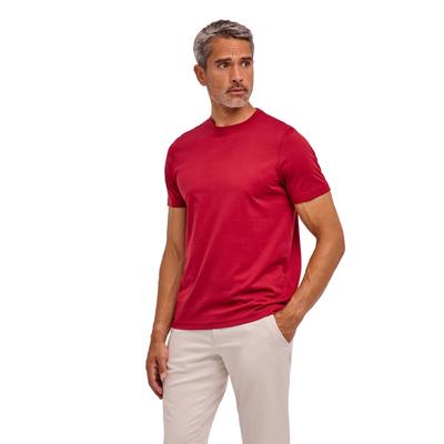 T-Shirt FALKE "Essential Cotton", Herren, Gr. S, henna (8437), Shirts T-Shirt