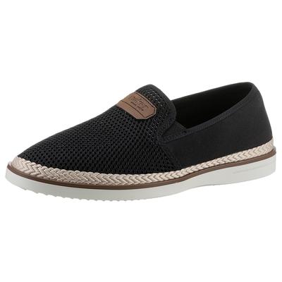 Slipper RIEKER, Herren, Gr. 45, schwarz, Textil, Schuhe Slipper, Espadrilles, Sommerschuh 150 Jahre RIEKER Jubiläumsartikel