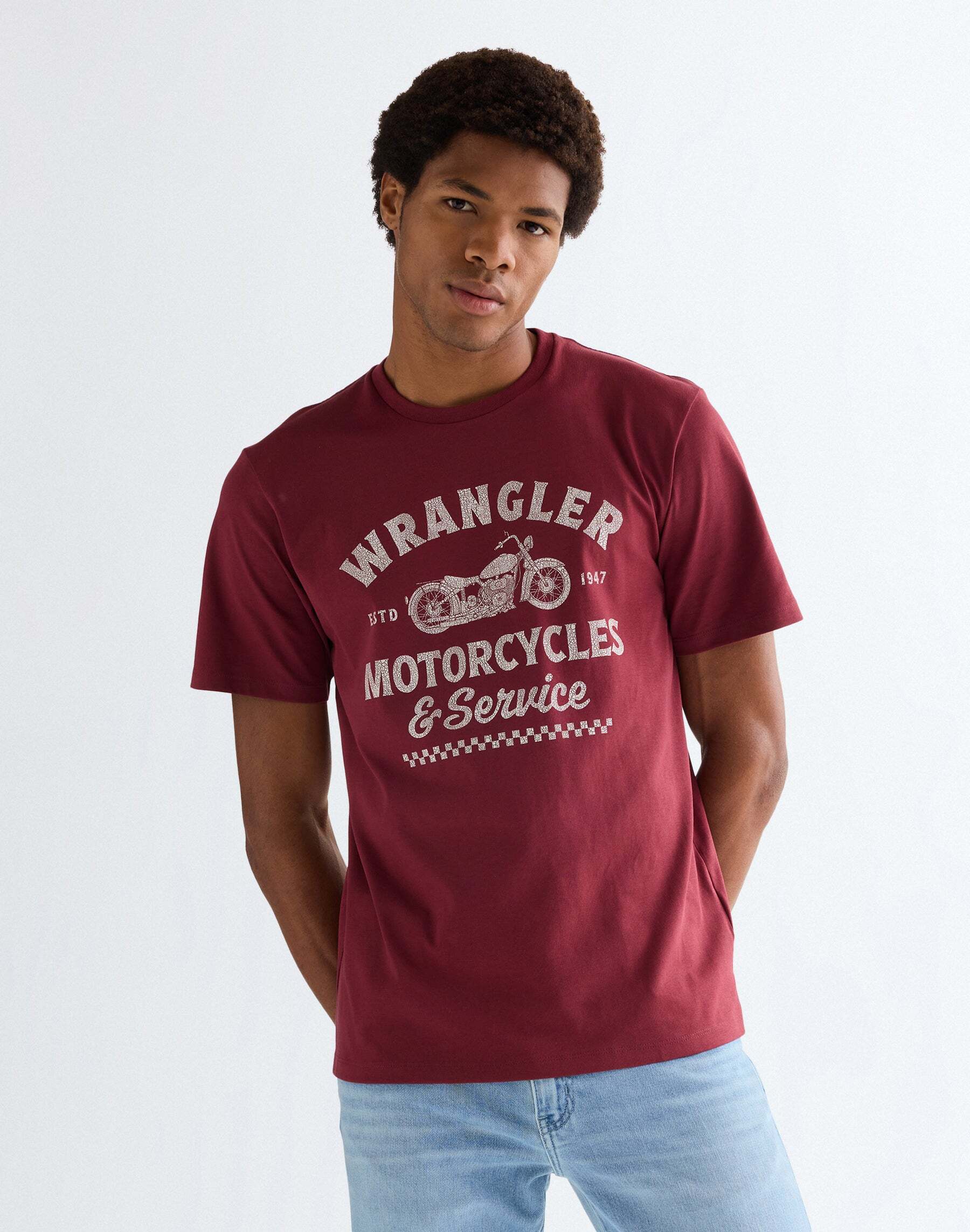 T-Shirt WRANGLER "WRANGLER T-Shirt Americana", Herren, Gr. M, rot, Obermaterial: 100% Baumwolle CO., Shirts T-Shirt rot M