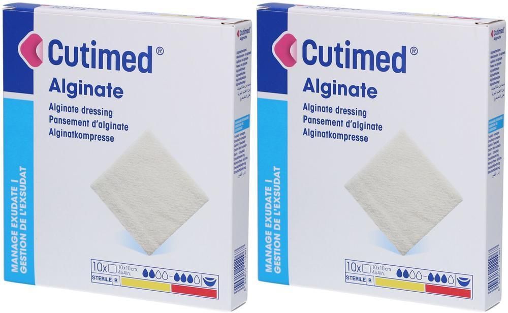 Cutimed Alginate Alginatkompressen 10x10 cm x2 2x10 St Kompressen
