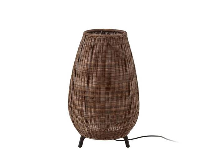 BOVER lampadaire extérieur AMPHORA 01 (Rotin brun, bulbes non inclus - Aluminium, polyéthylène, fibre synthétique)