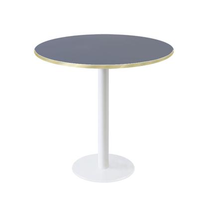 RestooTab - Tisch Rome weiß Ø80cm blu fes fenix kanten messingfarben