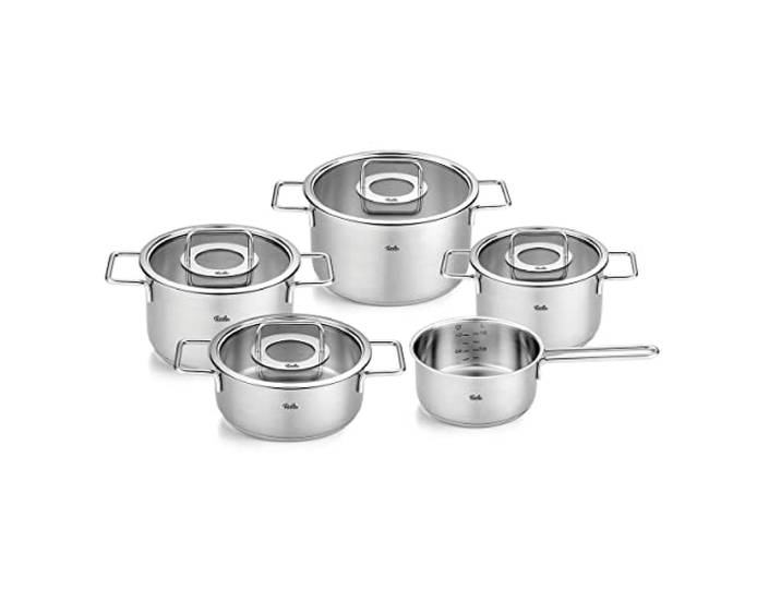 Topf-Set FISSLER Fissler Pure Collection , silber (silberfarben), Töpfe, Topf-Set, Made in Germany