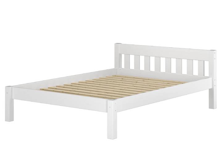 Massivholzbett Futonbett Doppelbett 140 x 200 cm Kiefer Weiß