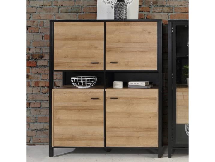 Buffet haut - 121 cm 121 x 152 x 40cm Marron/Noir