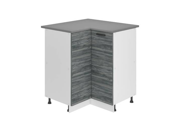 Belini Unterschrank Küche, Küchenunterschrank 90 cm Breite. SNP Küchenunterschrank mit Arbeitsplatte. Eckschrank Küche mit 1 Tür, Glamour Wood