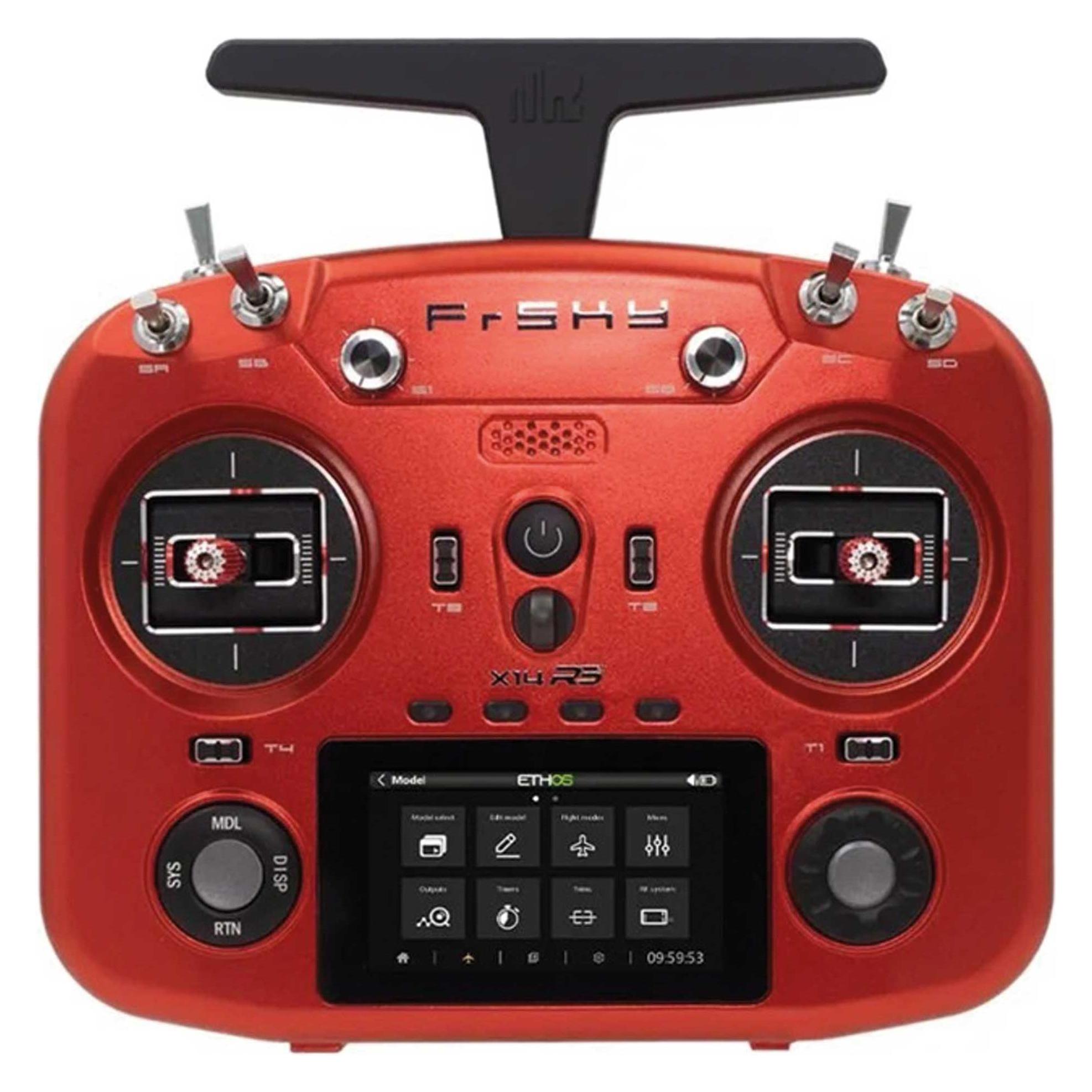FrSky X14RS Sender 2,4Ghz Ruby Red mit Akku, ohne Ständerhalter, mit EVA-Bag (2214.215)