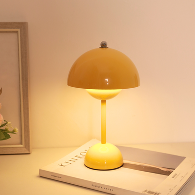 Evergreen Home Goods Rechargeable Flower Bud Desk Lamp, Touch Sensing Control, For Bedside, Living Room, And Hotel Decor yellow